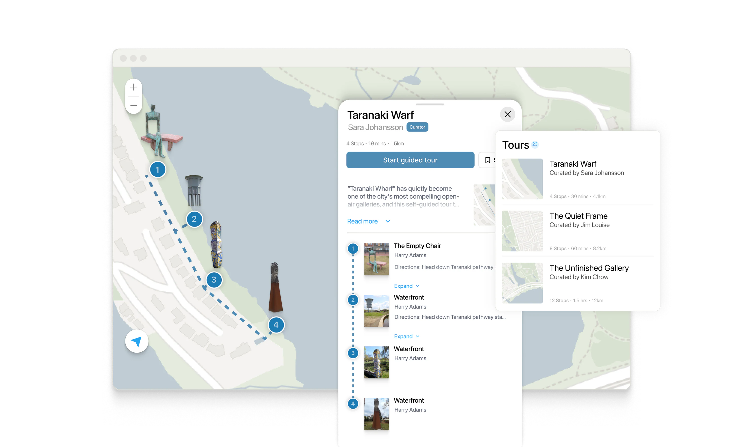 A self-guided tour with turn-by-turn navigation